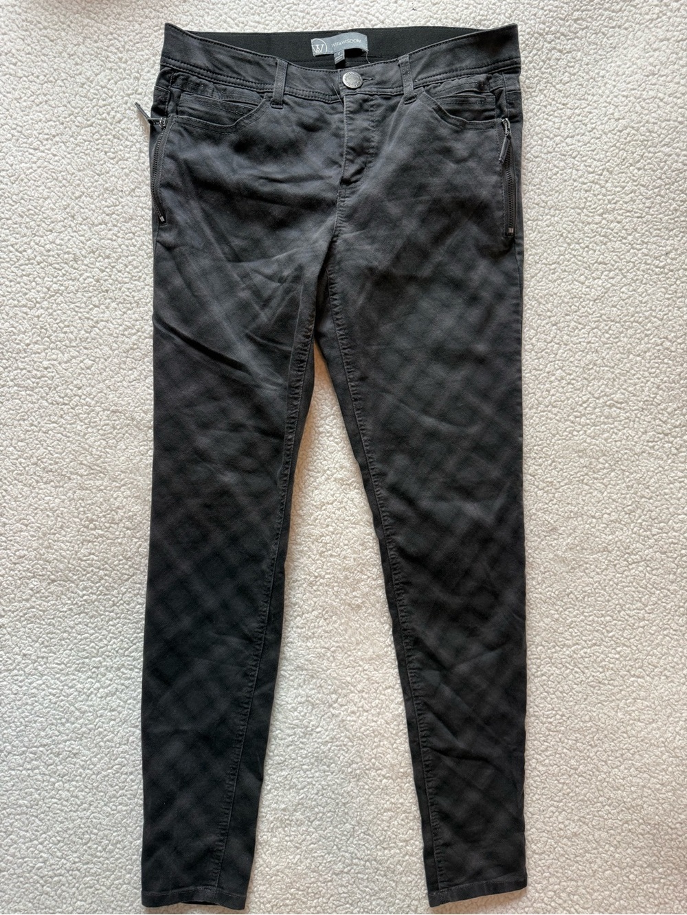 WIT & WISDOM Black Skinny Zip Pocket Pants